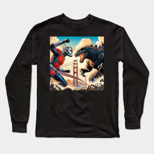 Godzilla vs Ant Man fan Art mashup Long Sleeve T-Shirt